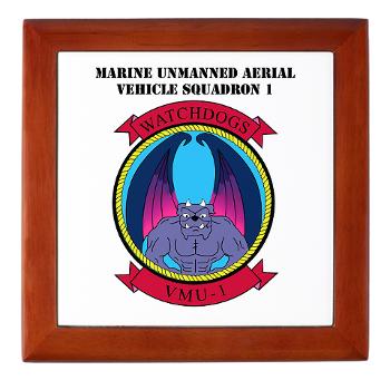 MUAVS1 - M01 - 03 - Marine Unmanned Aerial Vehicle Sqdrn 1 with text - Keepsake Box
